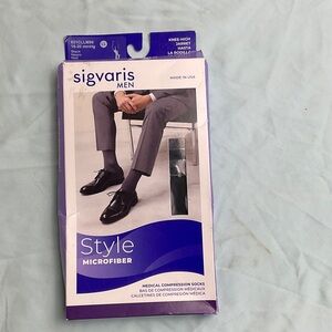 Sigvaris Men's Style Microfiber Compression Socks - Dark Gray